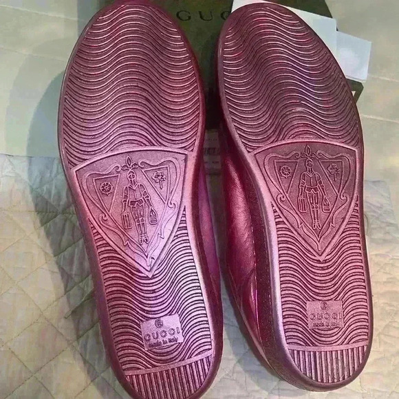 GUCCI woman’s size8 Pink Metallic Sneakers - Picture 3 of 6